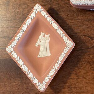 Vintage Wedgewood Terra Cotta Colored Diamond Pin Dish - 4-1/2"L x 3-1/2"W